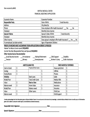 Myrtue Medical Center Financial Assistance Application
