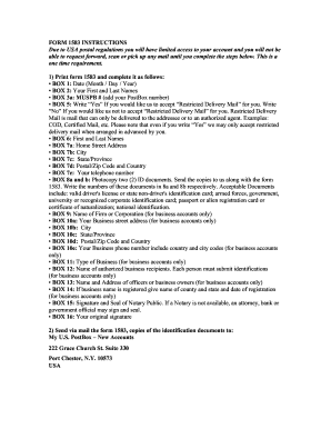 USPS Form 1583 Mail Delivery Authorization