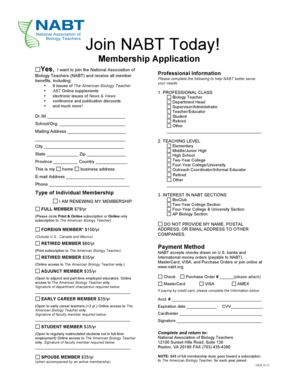 NABT Membership Application Form