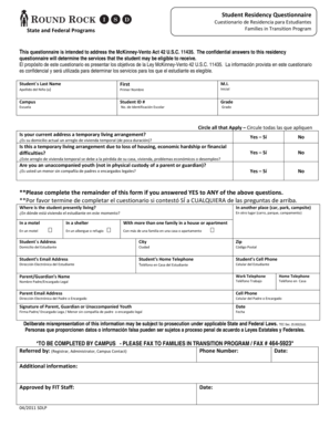 Student Residency Questionnaire