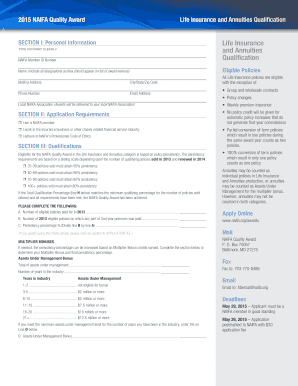 NAIFA Quality Award Application