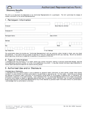 Authorized Representative Form
