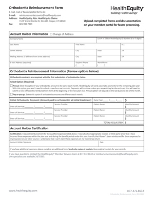 Orthodontia Reimbursement Form