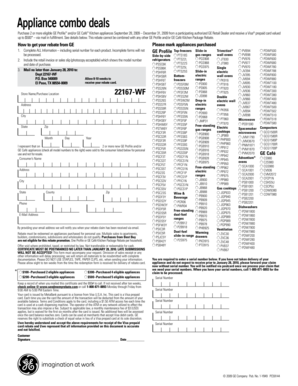 GE Appliance Combo Deals Rebate Form