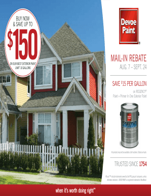 Devoe Paint Mail-In Rebate Form