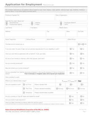 Employment Application Form