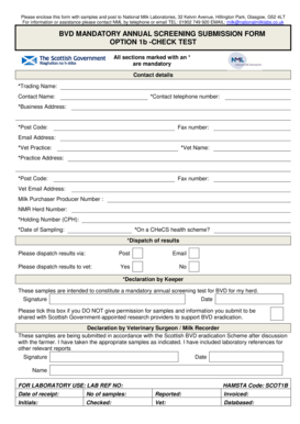 BVD Mandatory Annual Screening Submission Form