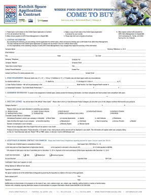 US Food Showcase Exhibit Space Application & Contract
