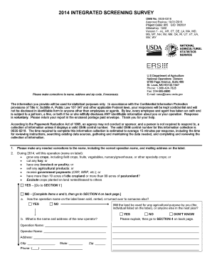 2014 Integrated Screening Survey
