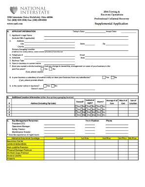 Towing and Recovery Operations Application