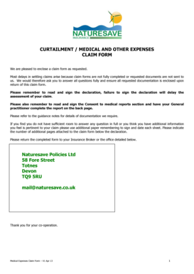 Medical Expenses Claim Form