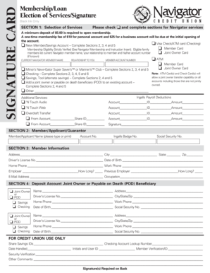 Navigator Credit Union Membership Application