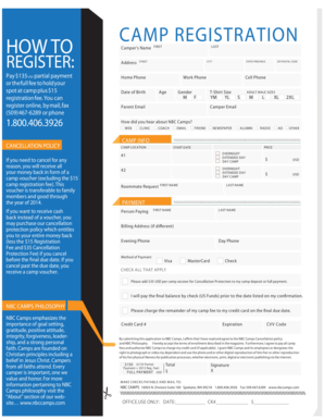 NBC Camps Registration Form