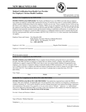 FMLA Medical Certification Form