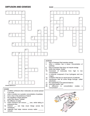 Cell Structure and Function Crossword Puzzle