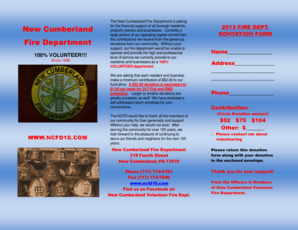 New Cumberland Fire Department Donation Form