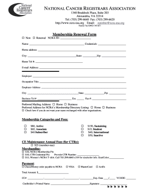 NCRA Membership Renewal Form