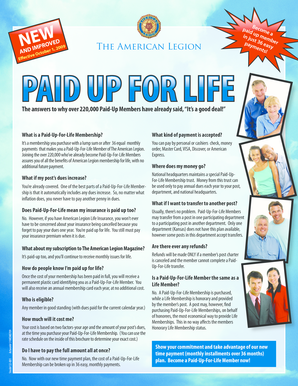 Paid-Up-For-Life Membership Application