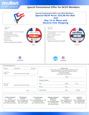 NCVF Volleyball Order Form