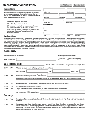 Employment Application Form