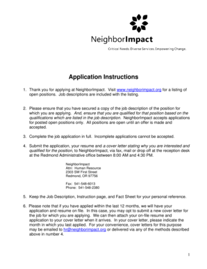 NeighborImpact Employment Application