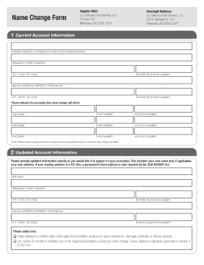 US Bancorp Fund Services Name Change Form