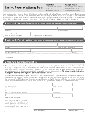 Limited Power of Attorney Form