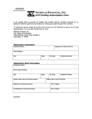 NFC-ACH Funding Authorization Form