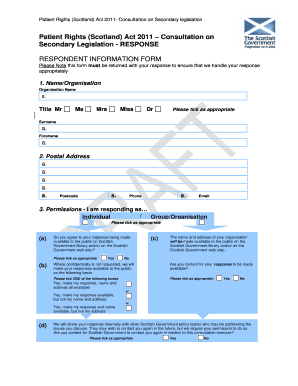 Patient Rights Act 2011 Consultation Response Form
