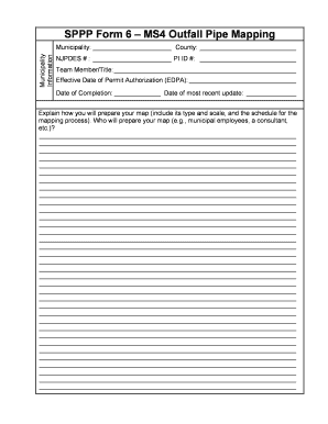 SPPP Form 6 – MS4 Outfall Pipe Mapping