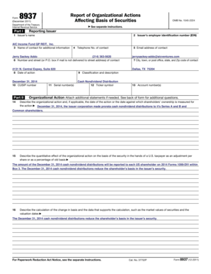 IRS Form 8937 Report