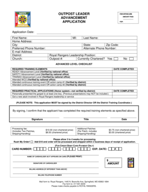 Royal Rangers Leadership Application Form