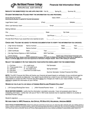 Financial Aid Application Form