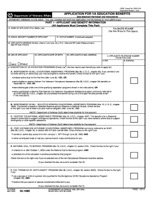 Application for VA Education Benefits