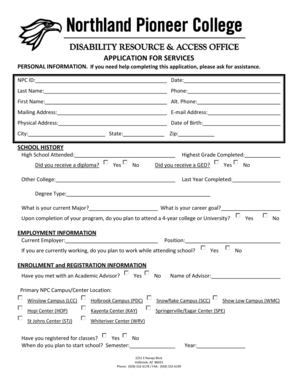 Application for Services