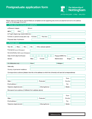 Postgraduate Application Form