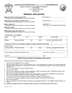 California Security Guard Renewal Application
