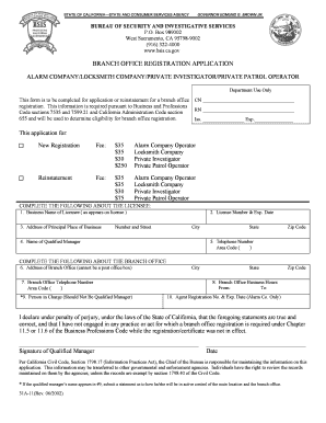 California Branch Office Registration Application