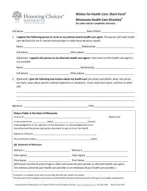 Minnesota Health Care Directive