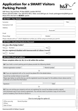 SMART Visitors Parking Permit Application