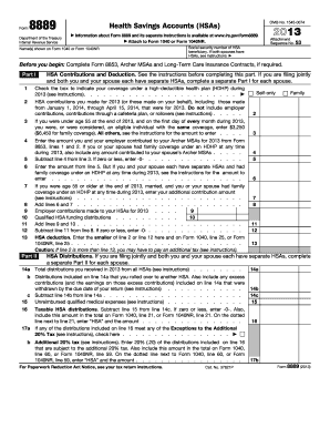 Form 8889 Health Savings Account (HSA) Tax Form