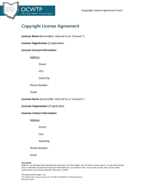 Copyright License Agreement Form