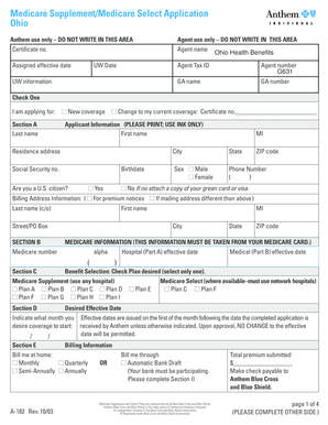 Ohio Medicare Supplement Application