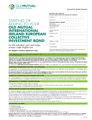 Old Mutual International Ireland Investment Bond Application Form