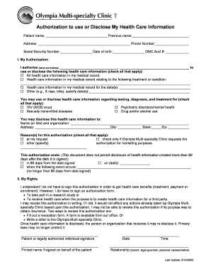 Authorization to Use or Disclose Health Care Information