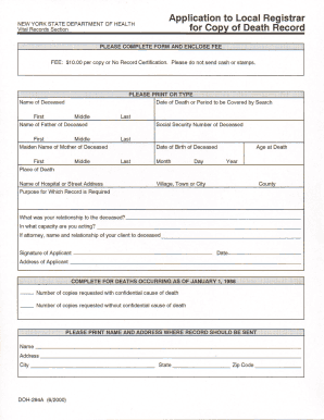 New York Death Record Application