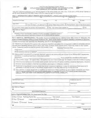 New York Disability Parking Permit Application