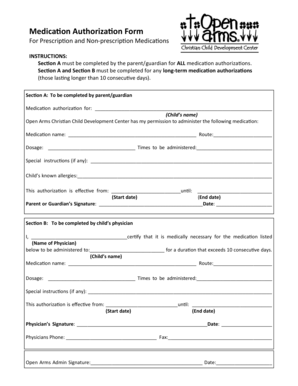 Medication Authorization Form