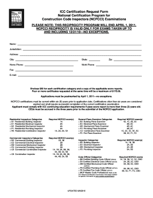 ICC Certification Request Form