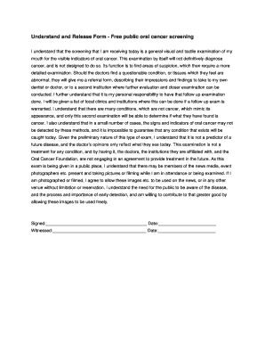 Oral Cancer Screening Consent Form